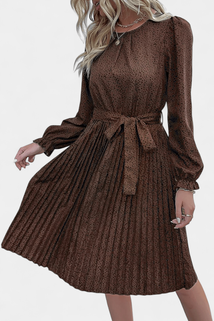 Agnes | Leopard plisseret