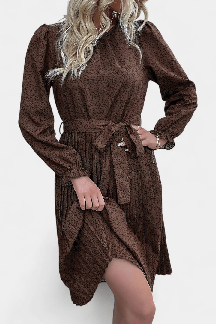 Agnes | Leopard plisseret