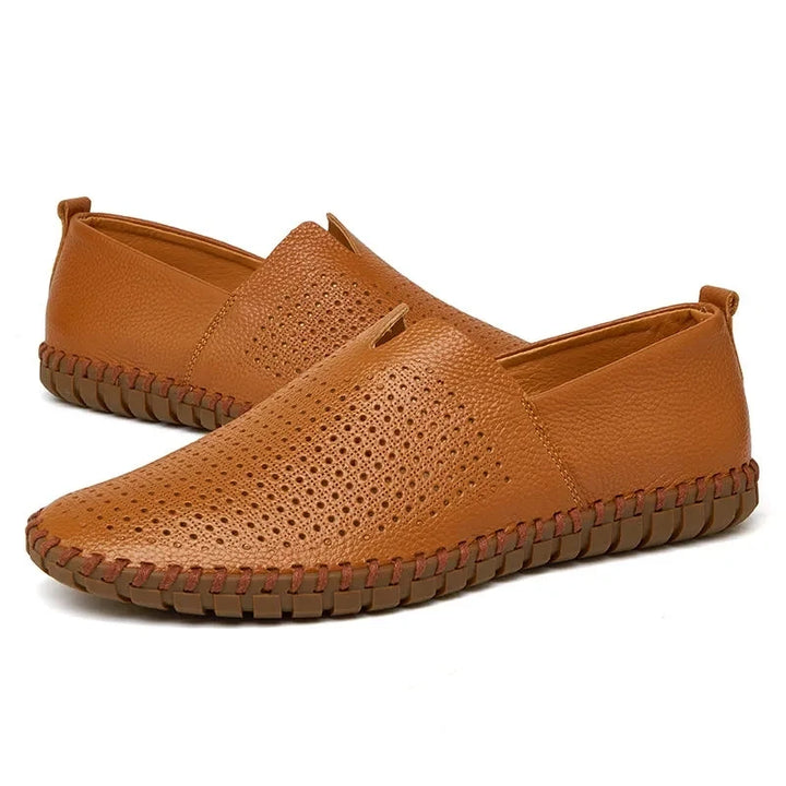 Elegant Åndbar Læder Loafers