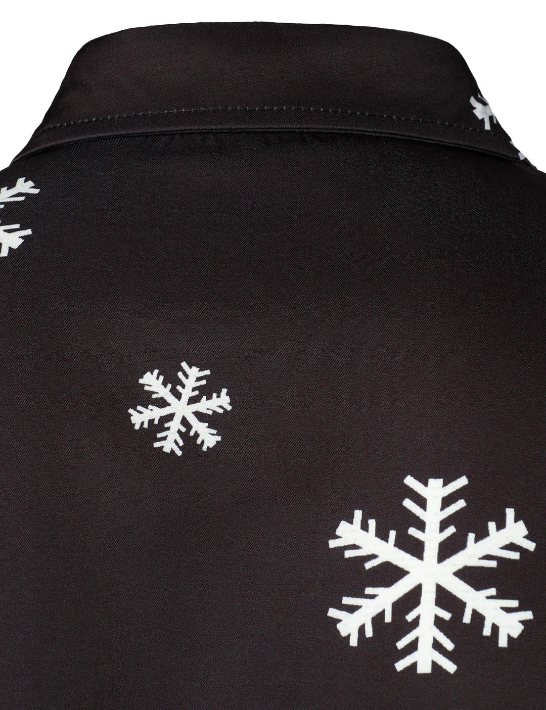 Herre Julemand Knap-Up Sort Sjov Langærmet Skjorte