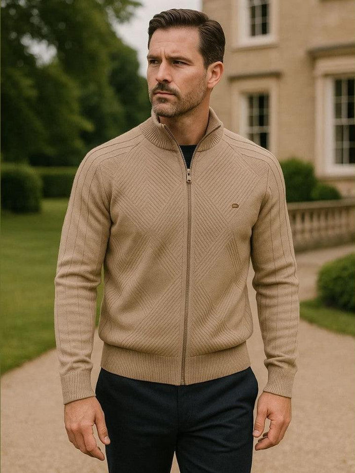 Jacquard™ | Strikcardigan med Lynlås