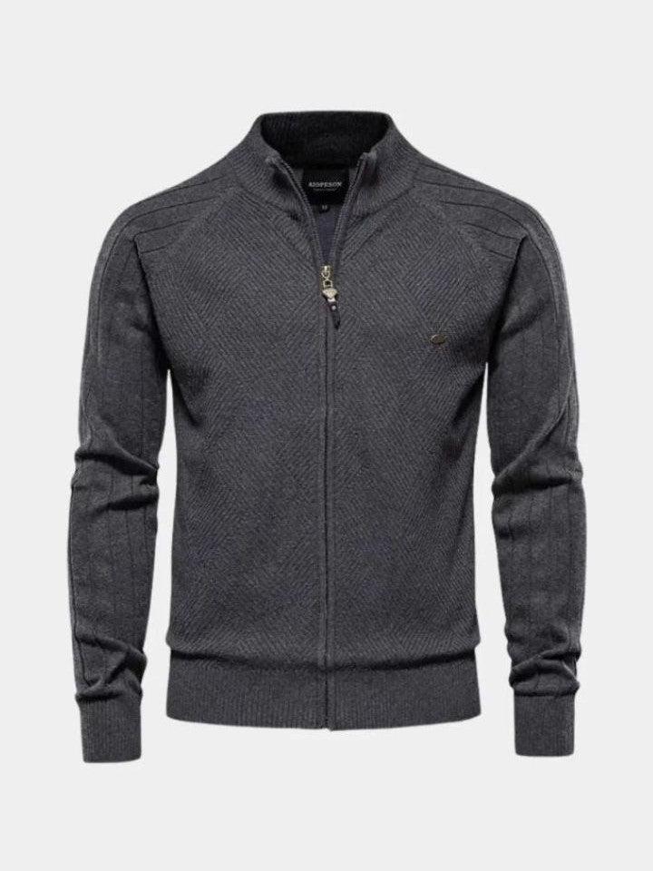 Jacquard™ | Strikcardigan med Lynlås