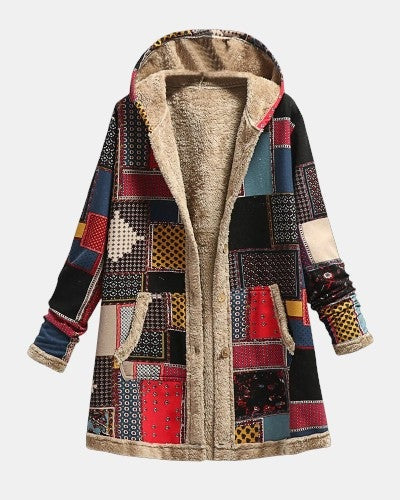 Jade | Vintage Patchwork Fleece Jakke