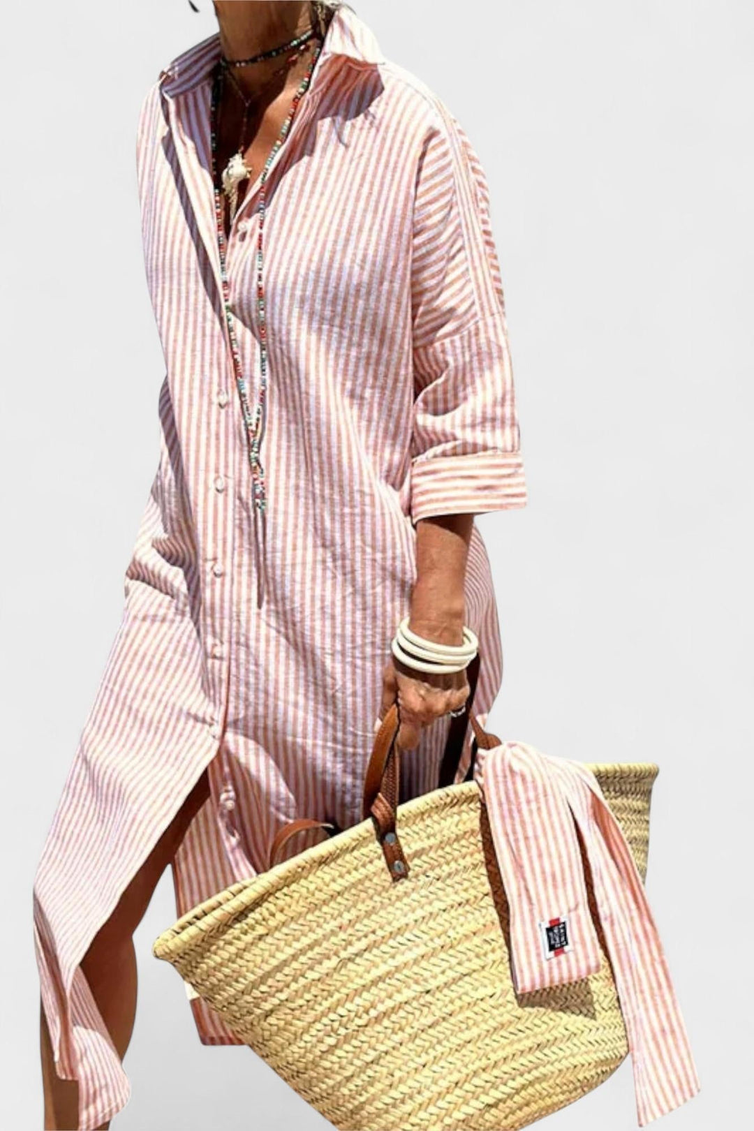 Luna | Stribet skjortekjole