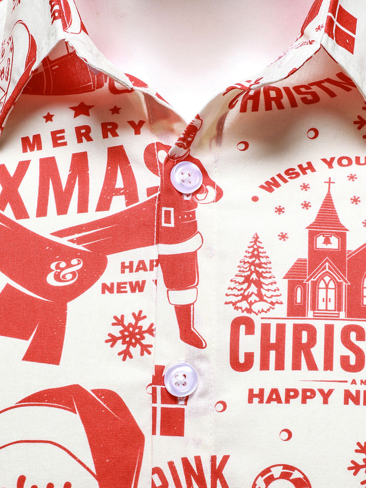 Mænds julestrøje i beige med sjovt vintage design og lange ærmer