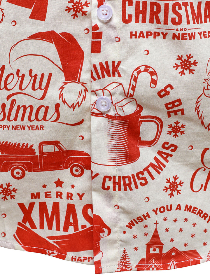 Mænds julestrøje i beige med sjovt vintage design og lange ærmer