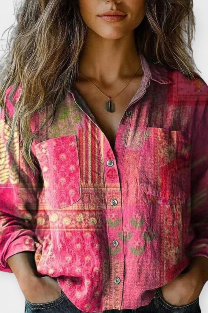 Mille | Vintage mønsterbluse