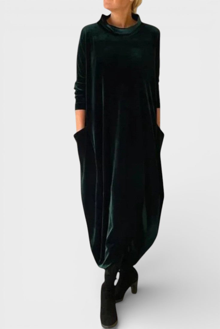 Saskia™ | Elegant fløjls­kjole med lommer