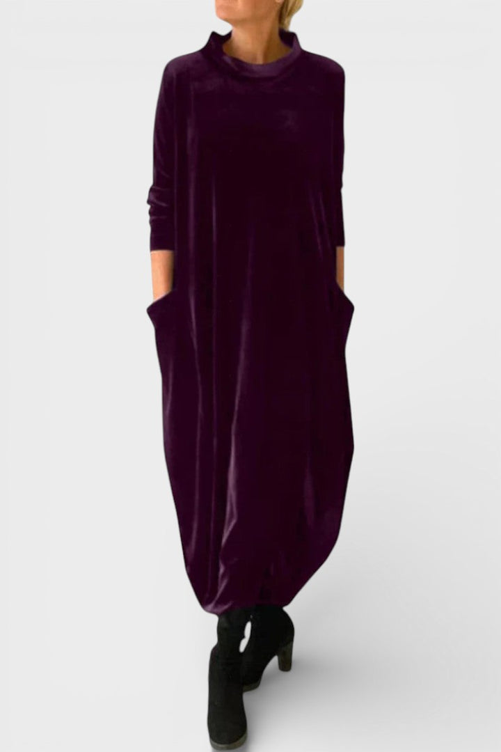 Saskia™ | Elegant fløjls­kjole med lommer