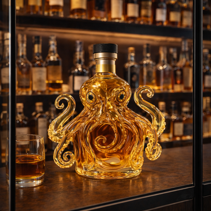 Whiskyflasker - Blæksprutteudgave