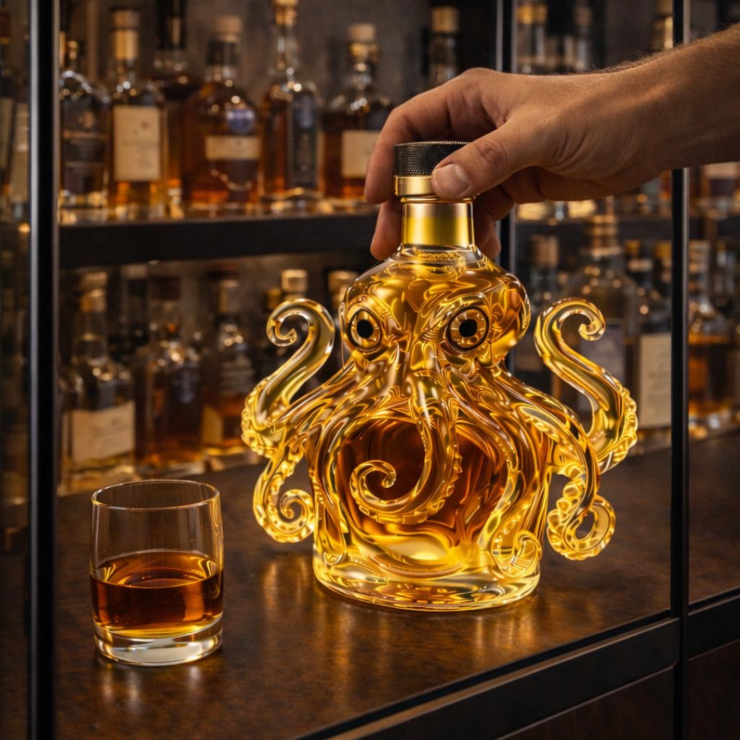 Whiskyflasker - Blæksprutteudgave
