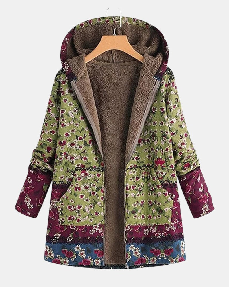 Willow | Grøn & Maroon Cottagecore Blomsterfrakke